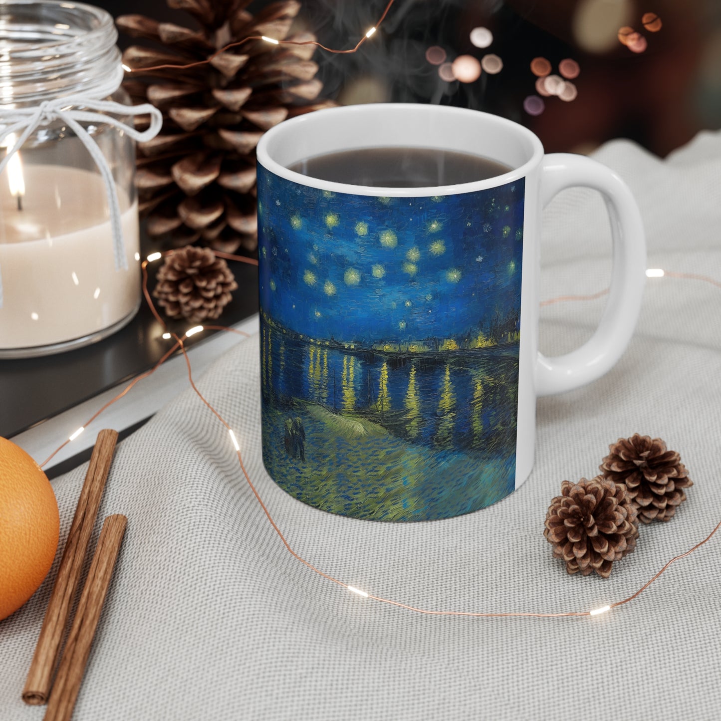 Van Gogh's Starry Night Over the Rhone (1888) - Original Fine Art PrintCeramic Coffee Mugs, 11oz, 15oz