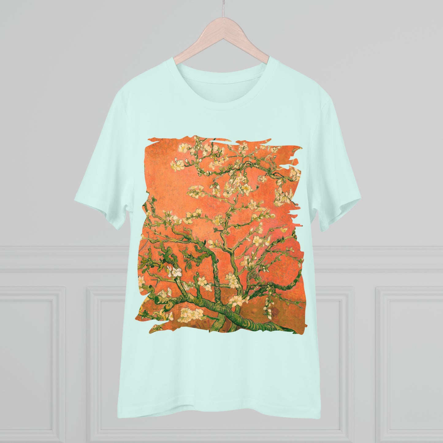 Van Gogh's Almond blossom (1890) - Orange Fine Art Print Organic Cotton T-Shirt Unisex