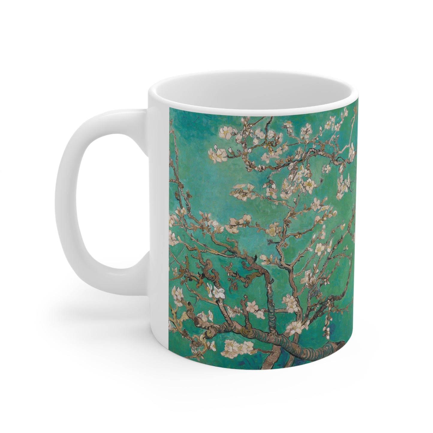 Van Gogh's Almond blossom (1890) - Green Fine Art Print Ceramic Coffee Mugs, 11oz, 15oz