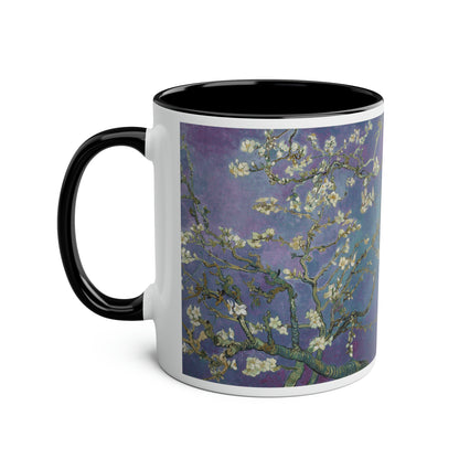 Van Gogh's Almond blossom (1890) - Purple Fine Art Print Two-Tone Coffee Mugs, 11oz