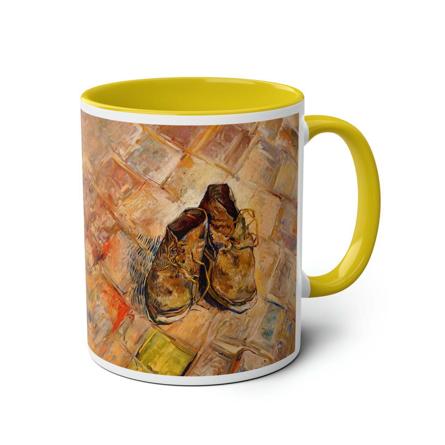 Van Gogh's Shoes (1888) - Original Fine Art Print Two-Tone Coffee Mugs, 11oz