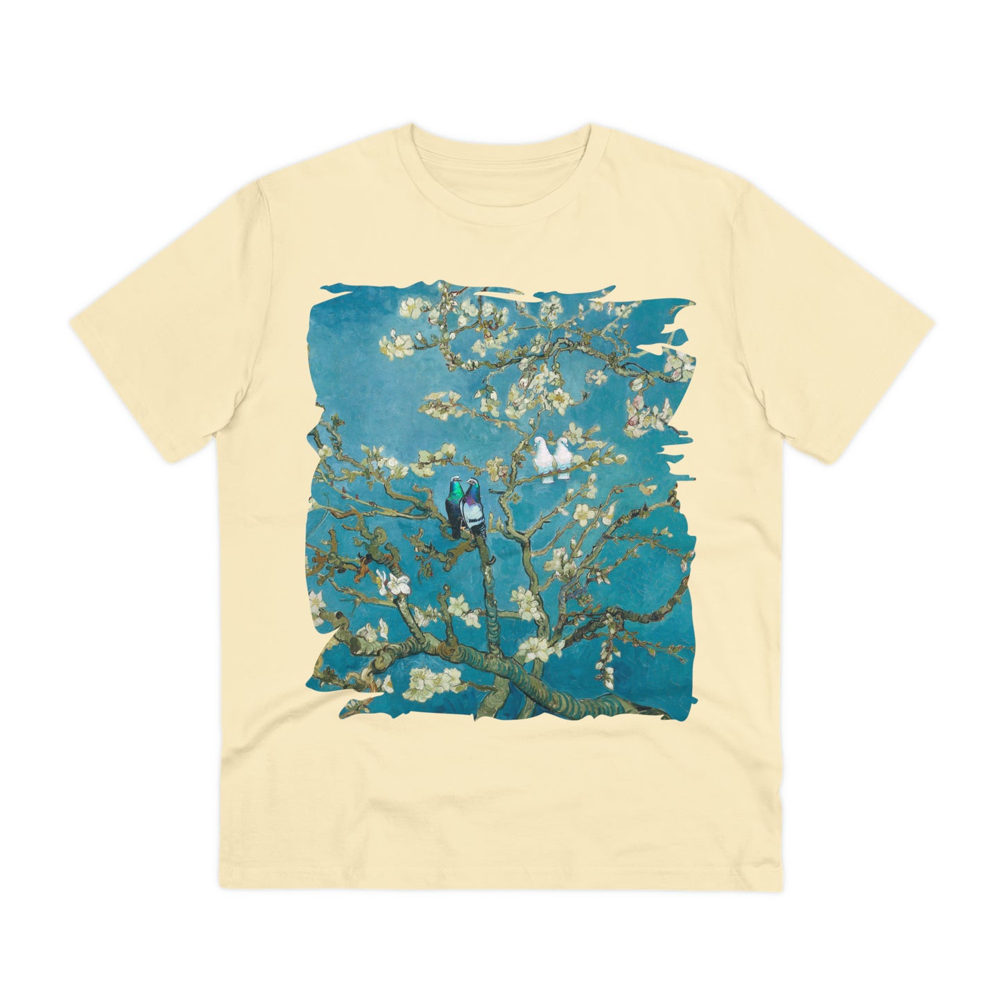 Van Gogh's Almond blossom (1890) - Lovebirds Fine Art Print Organic Cotton T-Shirt Unisex