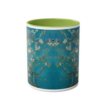 Van Gogh's Almond blossom (1890) - Lovebirds Fine Art Print Two-Tone Coffee Mugs, 11oz