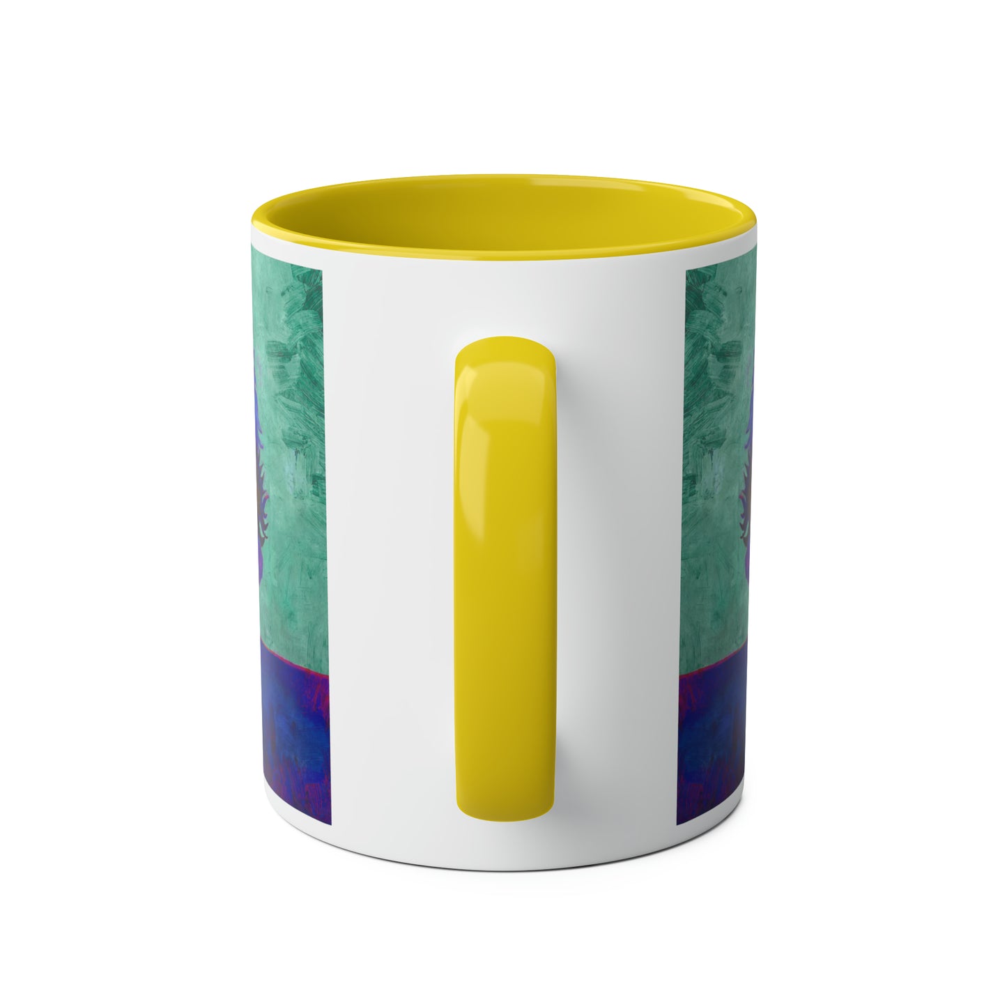 Van Gogh's Vase with Twelve Sunflowers (1888–1889) - Pop art purple Fine Art Print Two-Tone Coffee Mugs, 11oz