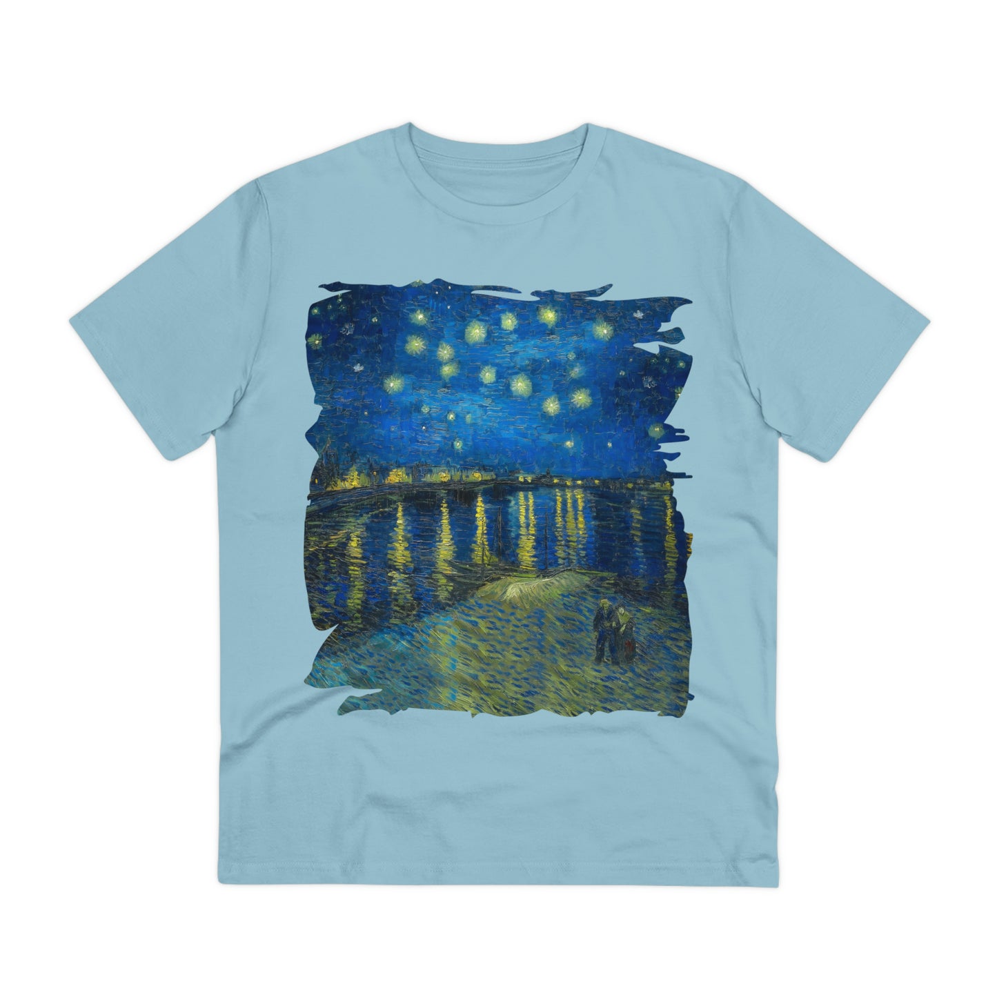 Van Gogh's Starry Night Over the Rhone (1888) - Original Fine Art Print Organic Cotton T-Shirt Unisex