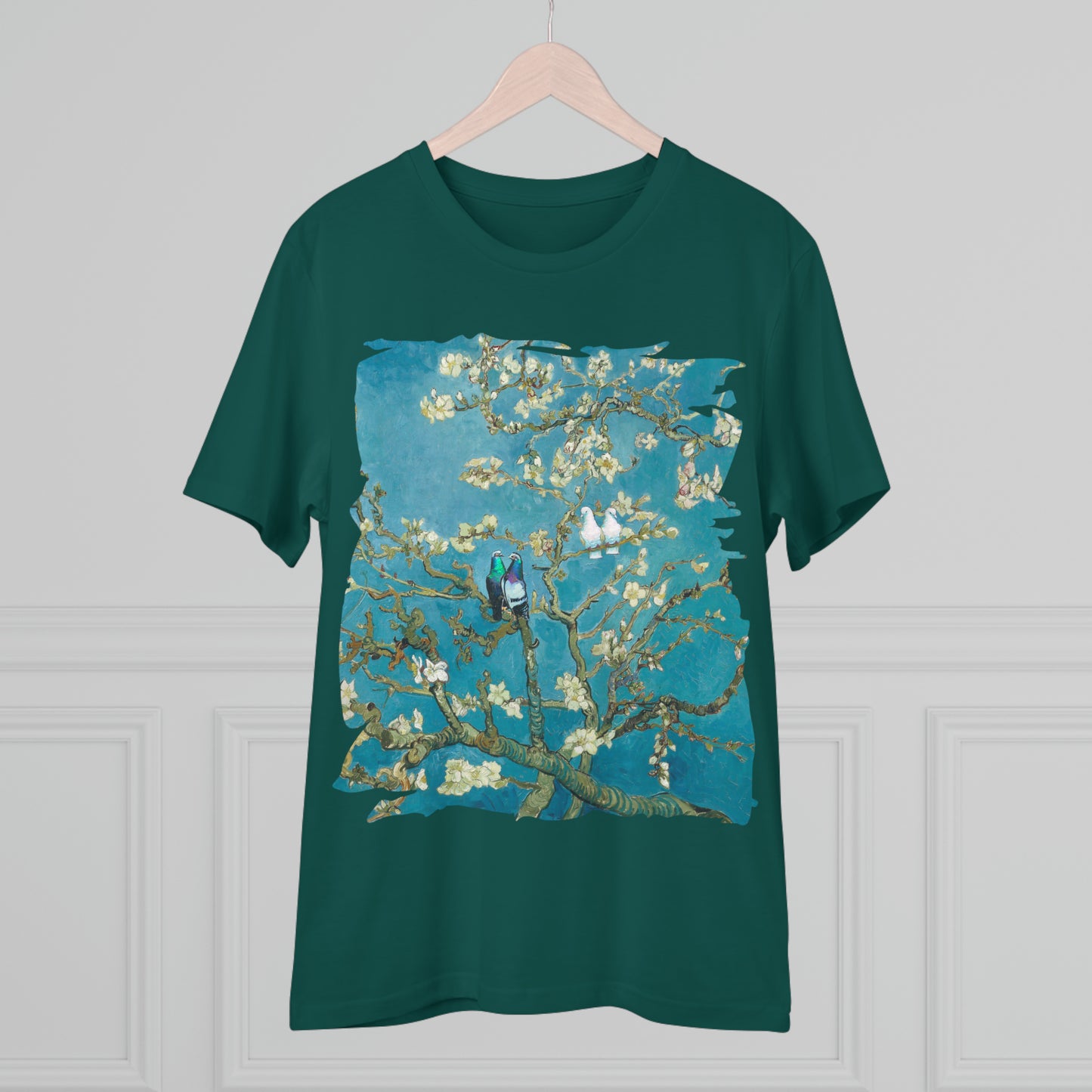 Van Gogh's Almond blossom (1890) - Lovebirds Fine Art Print Organic Cotton T-Shirt Unisex