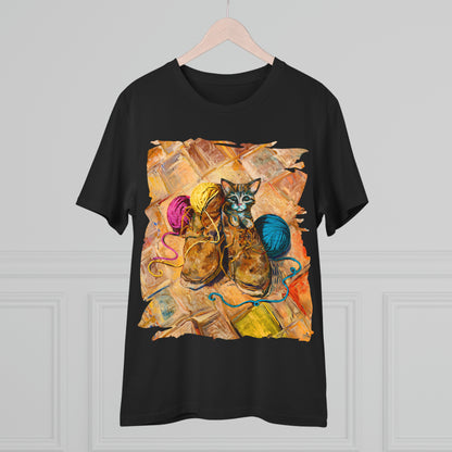 Van Gogh's Shoes (1888) - Kitten with yarns Fine Art Print Organic Cotton T-Shirt Unisex