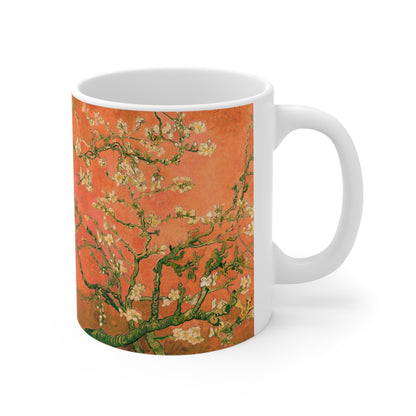 Van Gogh's Almond blossom (1890) - Orange Fine Art Print Ceramic Coffee Mugs, 11oz, 15oz