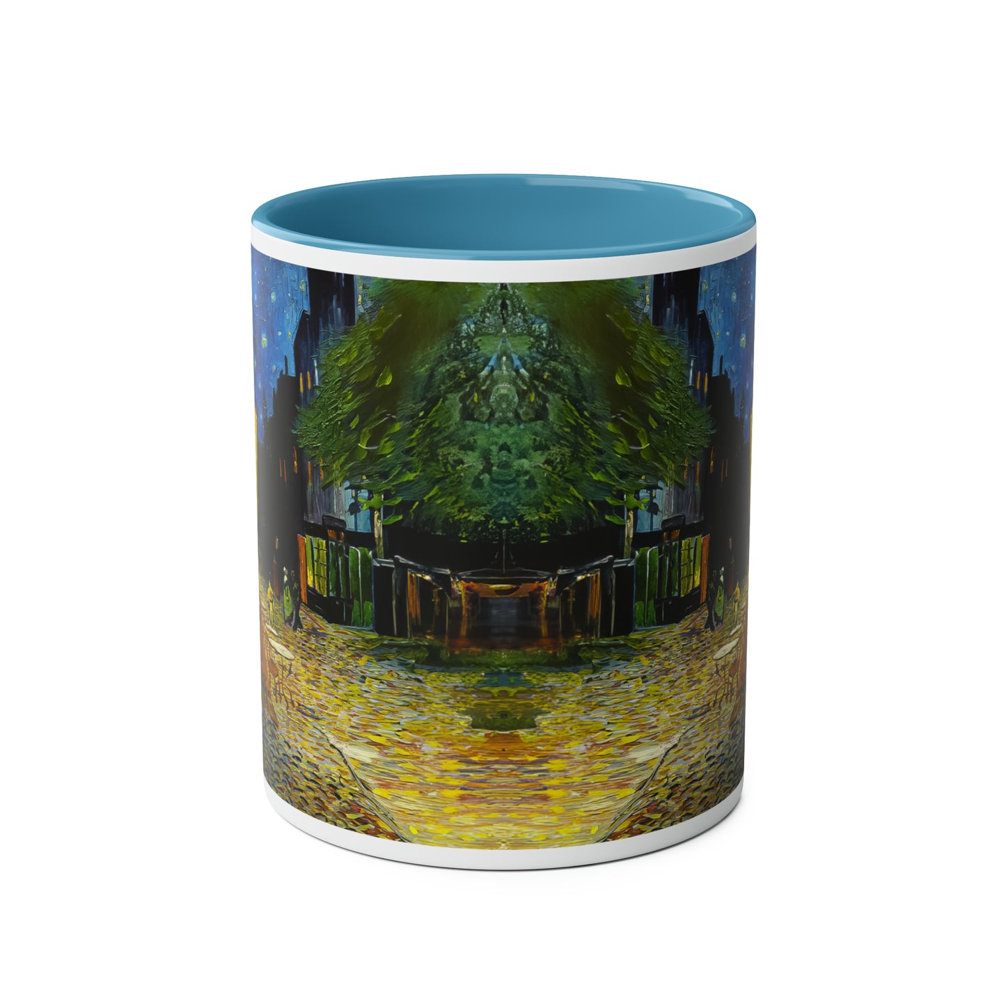 Van Gogh's Café Terrace at Night (1888) - Original Fine Art Print Two-Tone Coffee Mugs, 11oz