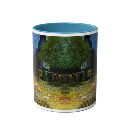 Van Gogh's Café Terrace at Night (1888) - Original Fine Art Print Two-Tone Coffee Mugs, 11oz