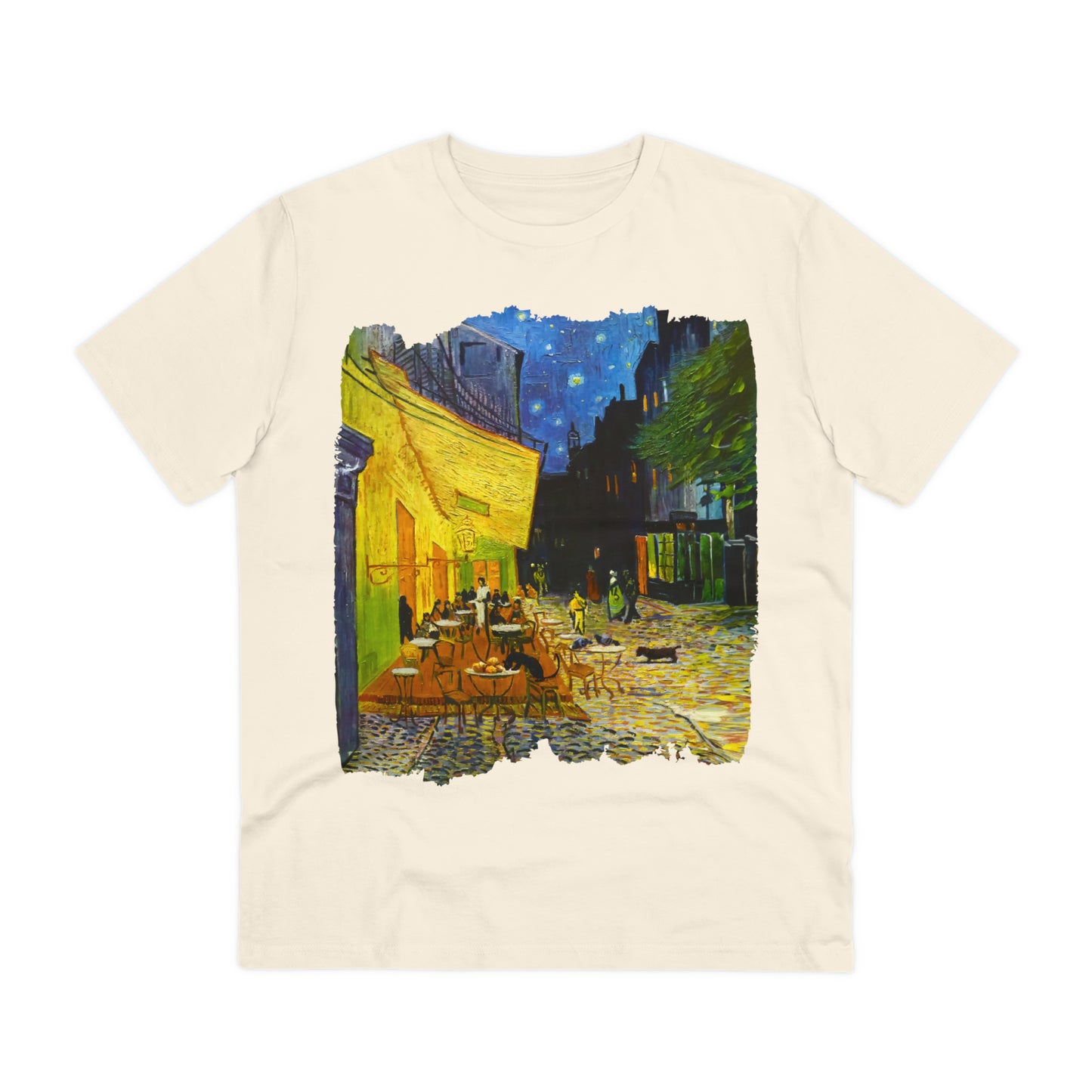 Van Gogh's Café Terrace at Night(1888) - Strays Fine Art Print Organic Cotton T-Shirt Unisex