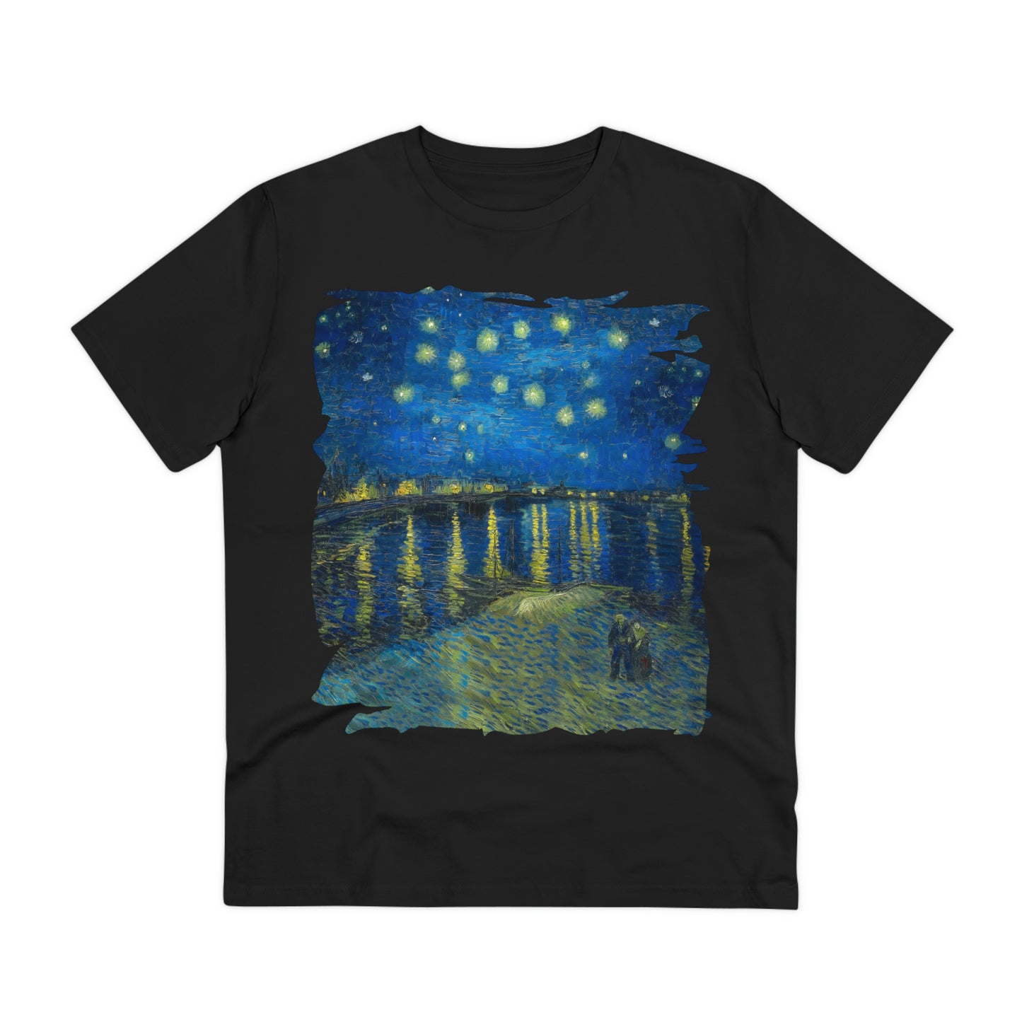 Van Gogh's Starry Night Over the Rhone (1888) - Original Fine Art Print Organic Cotton T-Shirt Unisex