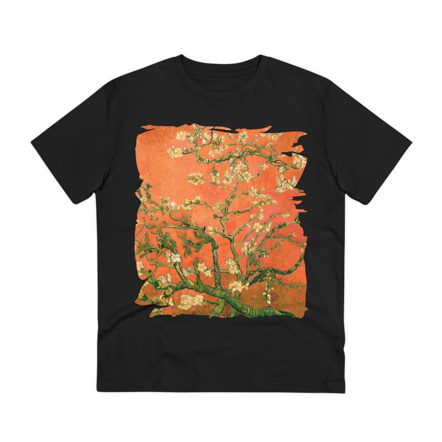 Van Gogh's Almond blossom (1890) - Orange Fine Art Print Organic Cotton T-Shirt Unisex