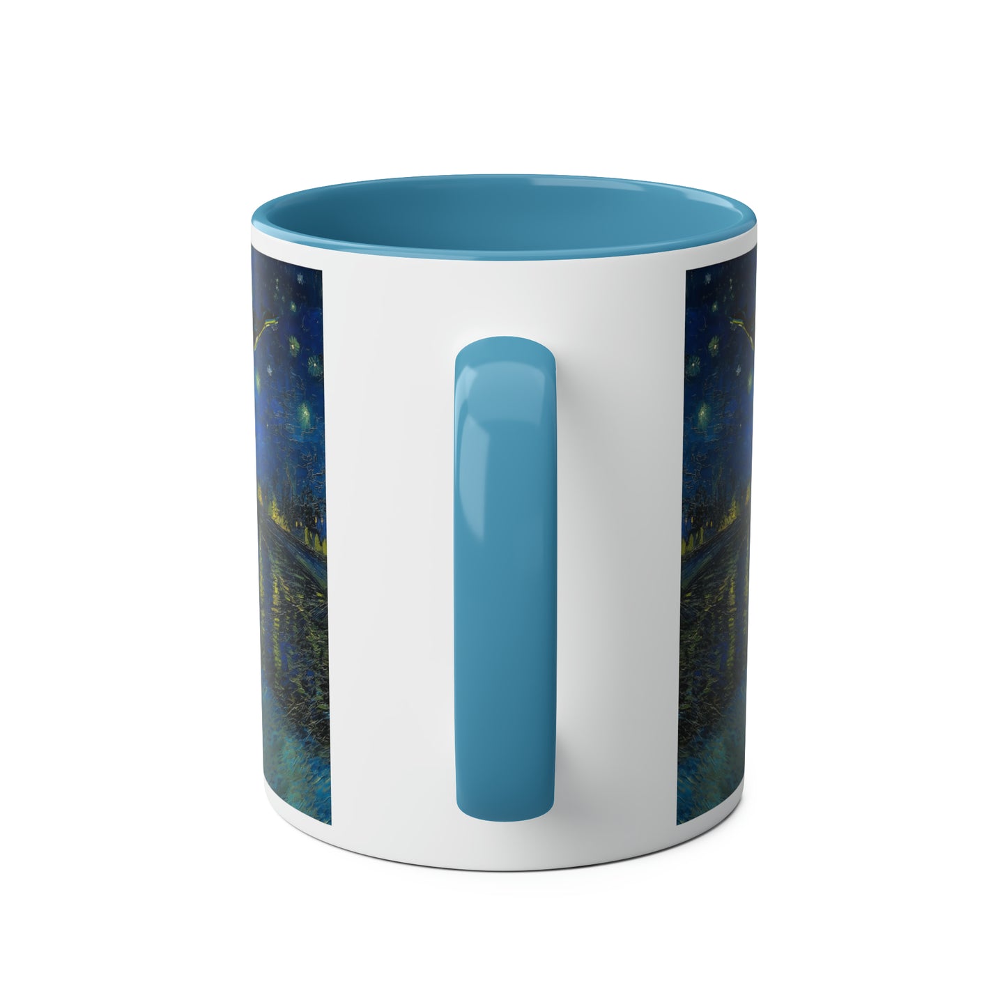 Van Gogh's Starry Night Over the Rhone (1888) - Dreams Fine Art Print Two-Tone Coffee Mugs, 11oz