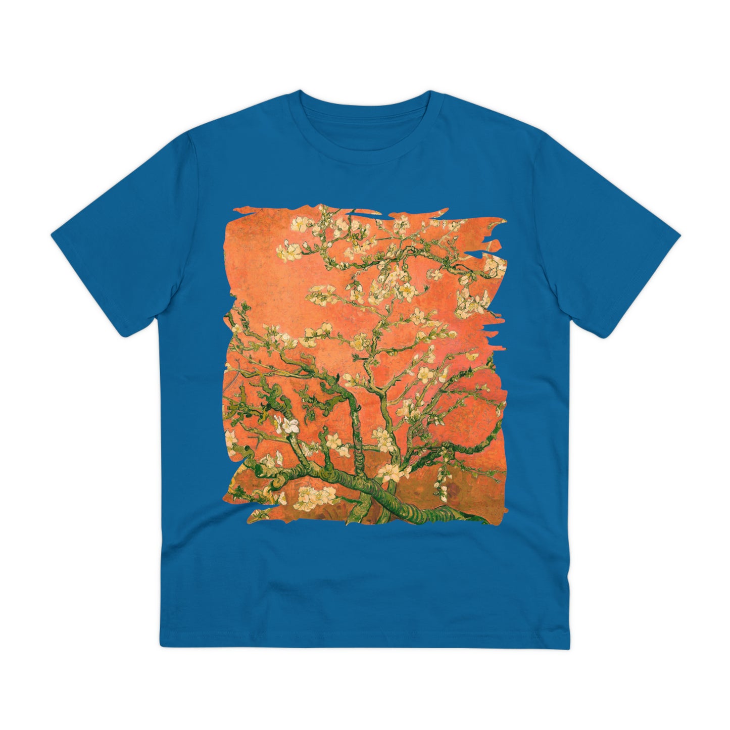 Van Gogh's Almond blossom (1890) - Orange Fine Art Print Organic Cotton T-Shirt Unisex