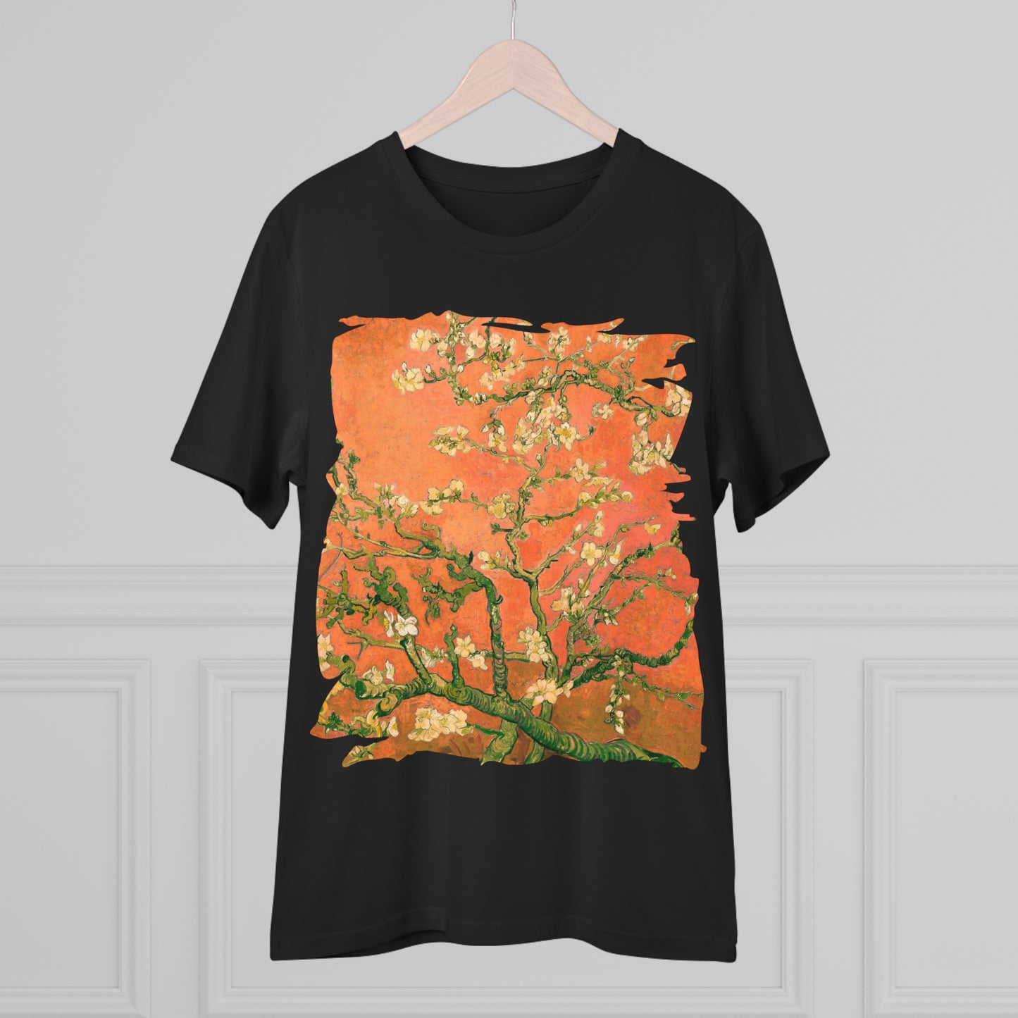 Van Gogh's Almond blossom (1890) - Orange Fine Art Print Organic Cotton T-Shirt Unisex