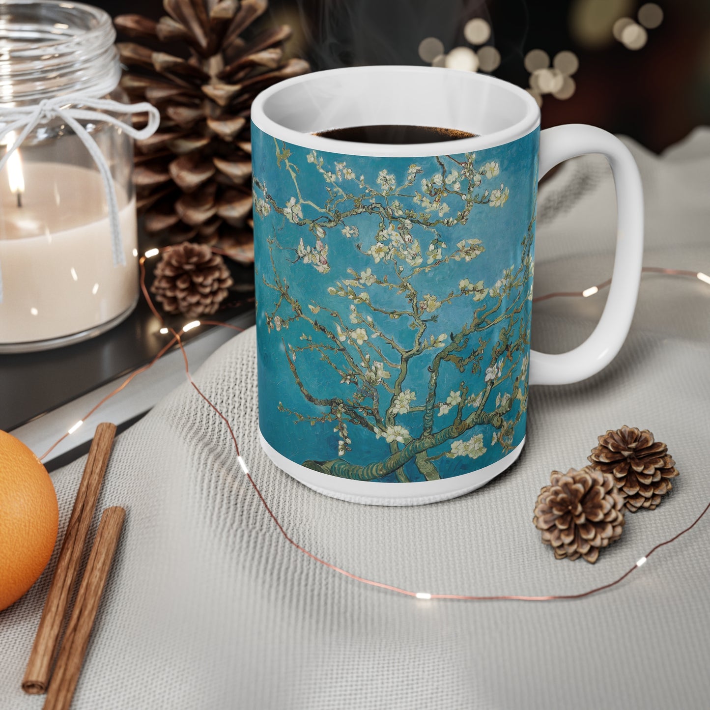 Van Gogh's Almond blossom (1890) - Original Fine Art Print Ceramic Coffee Mugs, 11oz, 15oz