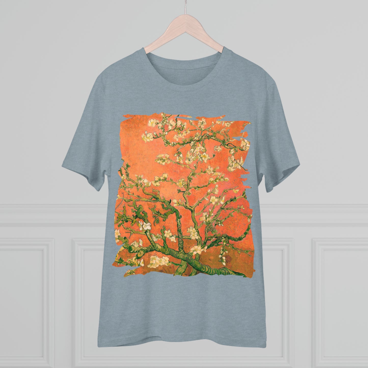 Van Gogh's Almond blossom (1890) - Orange Fine Art Print Organic Cotton T-Shirt Unisex