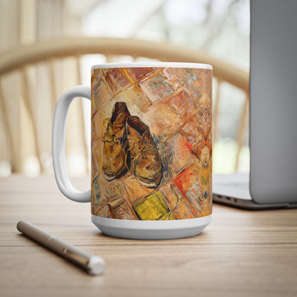 Van Gogh Shoes (1888) - Original Fine Art Print Ceramic Coffee Mugs, 11oz, 15oz