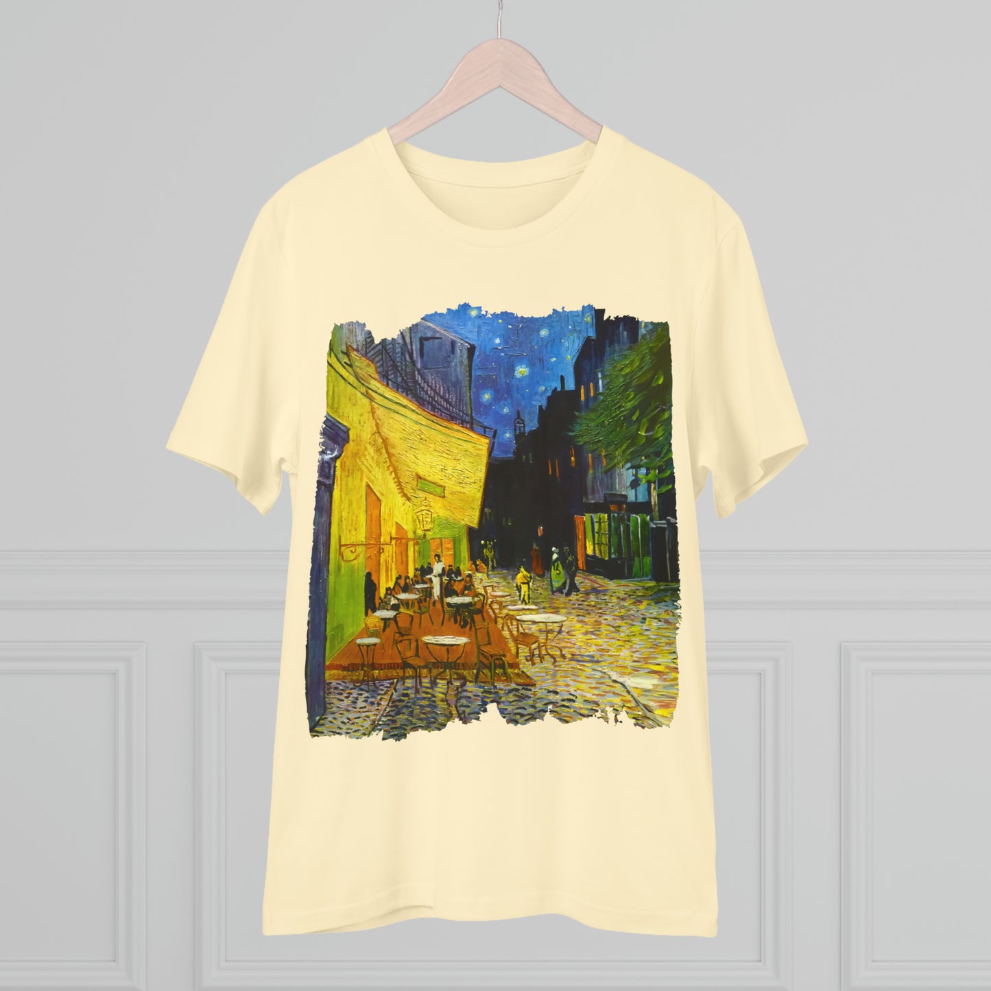 Van Gogh's Café Terrace at Night (1888) - Original Fine Art Print Organic Cotton T-Shirt Unisex