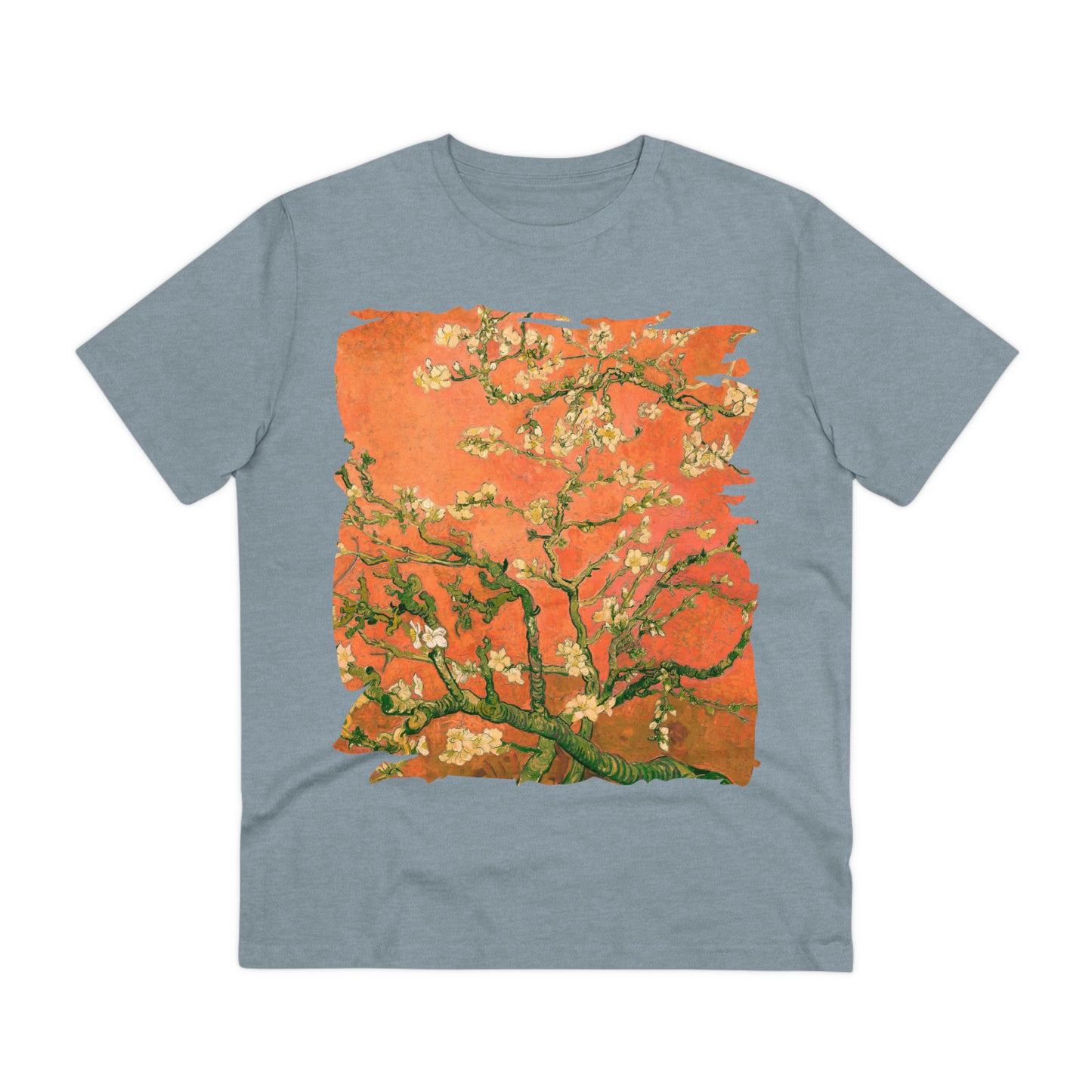 Van Gogh's Almond blossom (1890) - Orange Fine Art Print Organic Cotton T-Shirt Unisex