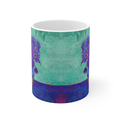 Van Gogh's Vase with Twelve Sunflowers (1888–1889) - Pop art purple Fine Art Print Ceramic Coffee Mugs, 11oz, 15oz