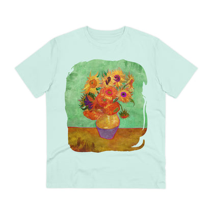 Van Gogh's Vase with Twelve Sunflowers (1888–1889) - Summer Fine Art Print Organic Cotton T-Shirt Unisex