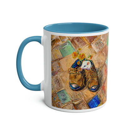 Van Gogh's Shoes (1888) - Mouse in the shoe Fine Art Print Two-Tone Coffee Mugs, 11oz