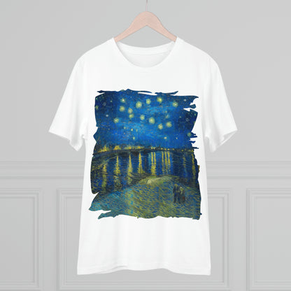 Van Gogh's Starry Night Over the Rhone (1888) - Original Fine Art Print Organic Cotton T-Shirt Unisex