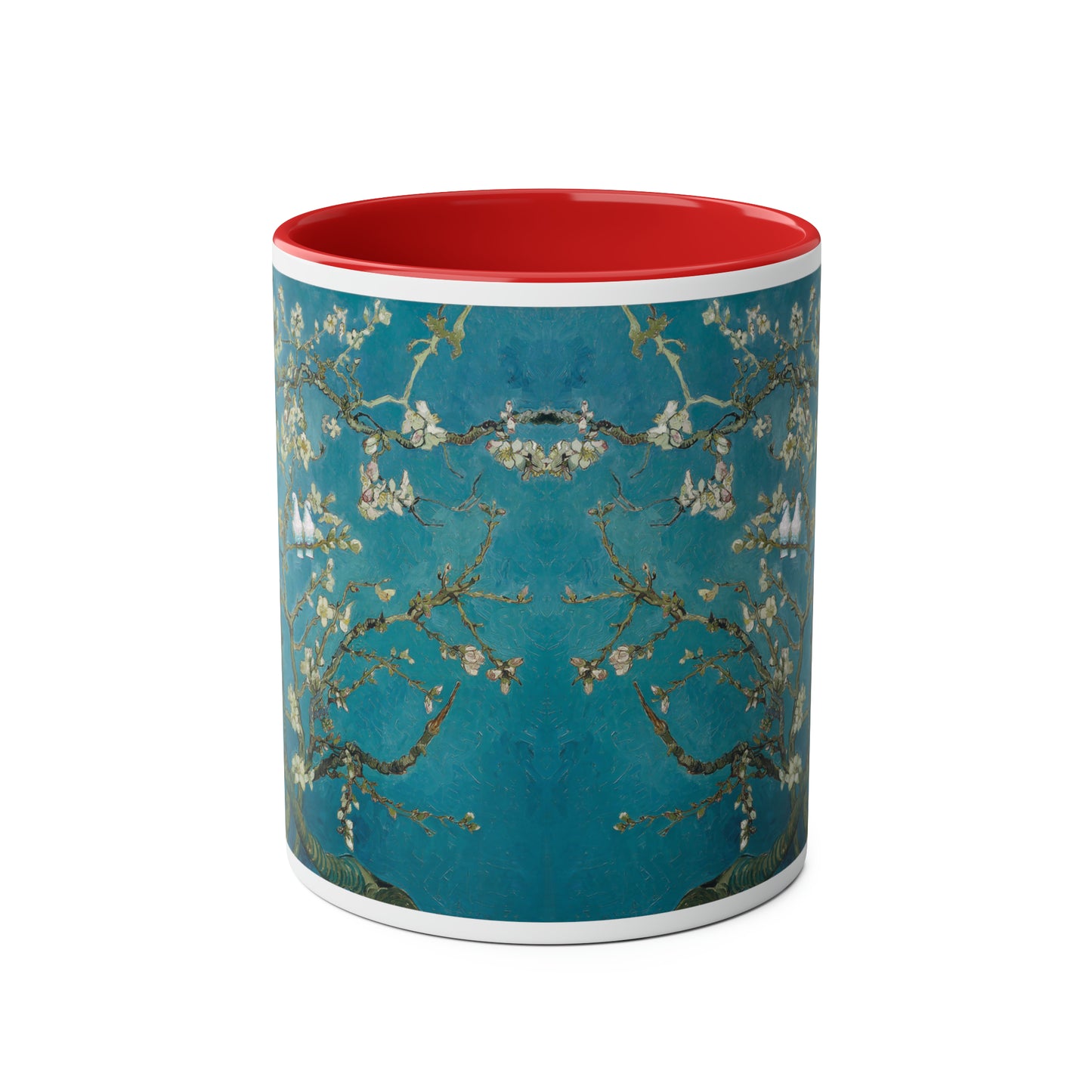 Van Gogh's Almond blossom (1890) - Lovebirds Fine Art Print Two-Tone Coffee Mugs, 11oz