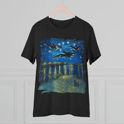 Van Gogh's Starry Night Over the Rhone (1888) - Dreams Fine Art Print Organic Cotton T-Shirt Unisex