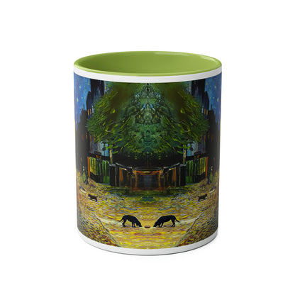 Van Gogh's Café Terrace at Night (1888) - Strays Two-Tone Coffee Mugs, 11oz