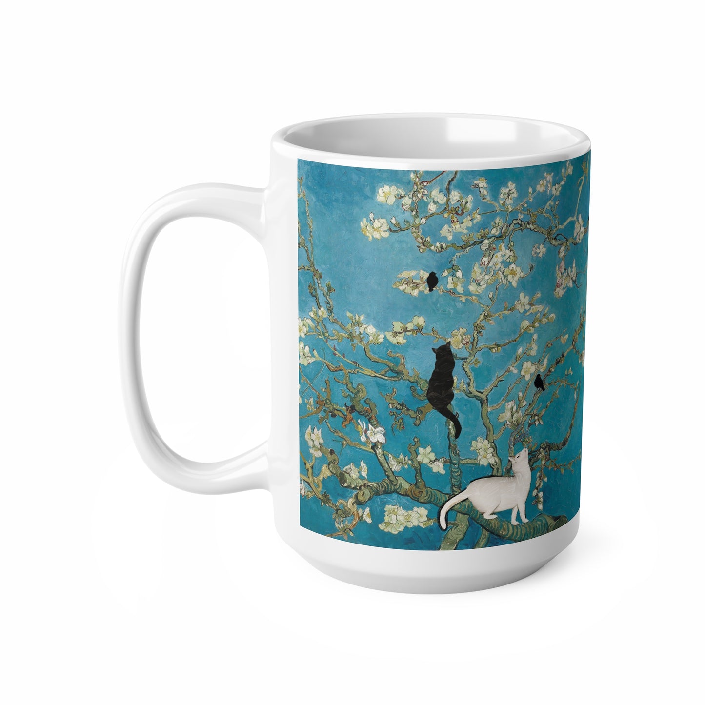 Van Gogh's Almond blossom (1890) - Cats Fine Art Print Ceramic Coffee Mugs, 11oz, 15oz