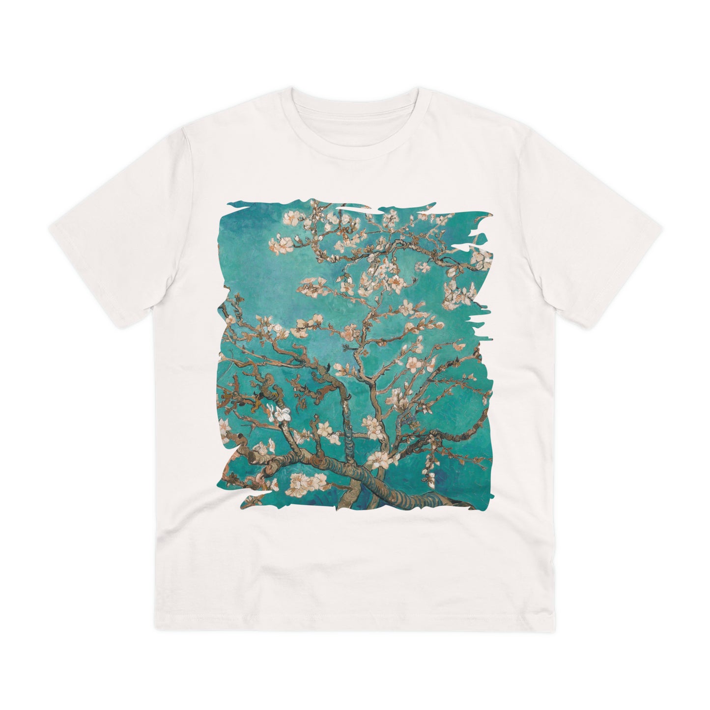 Van Gogh's Almond blossom (1890) - Turqoise Fine Art Print Organic Cotton T-Shirt Unisex