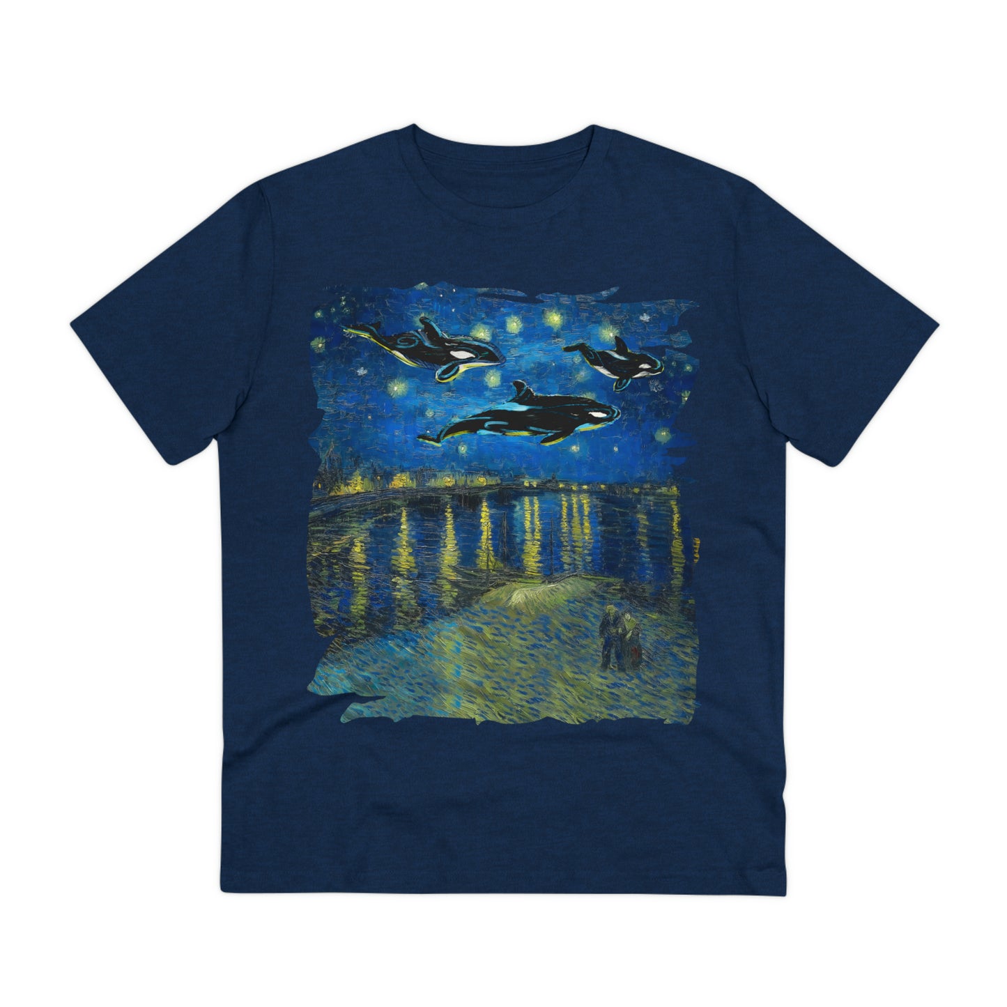 Van Gogh's Starry Night Over the Rhone (1888) - Dreams Fine Art Print Organic Cotton T-Shirt Unisex