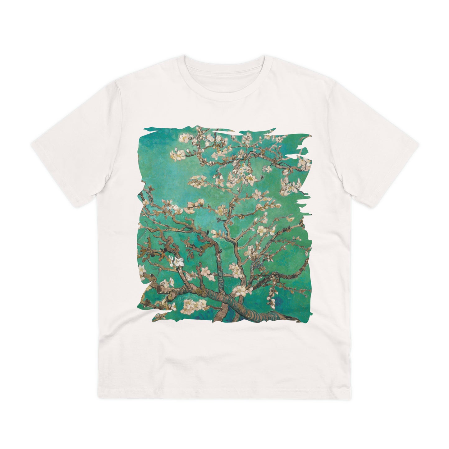 Van Gogh's Almond blossom (1890) - Green Fine Art Print Organic Cotton T-Shirt Unisex