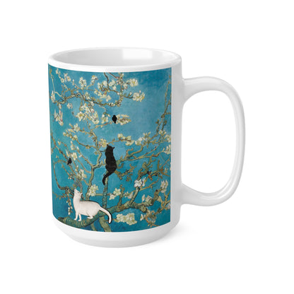 Van Gogh's Almond blossom (1890) - Cats Fine Art Print Ceramic Coffee Mugs, 11oz, 15oz