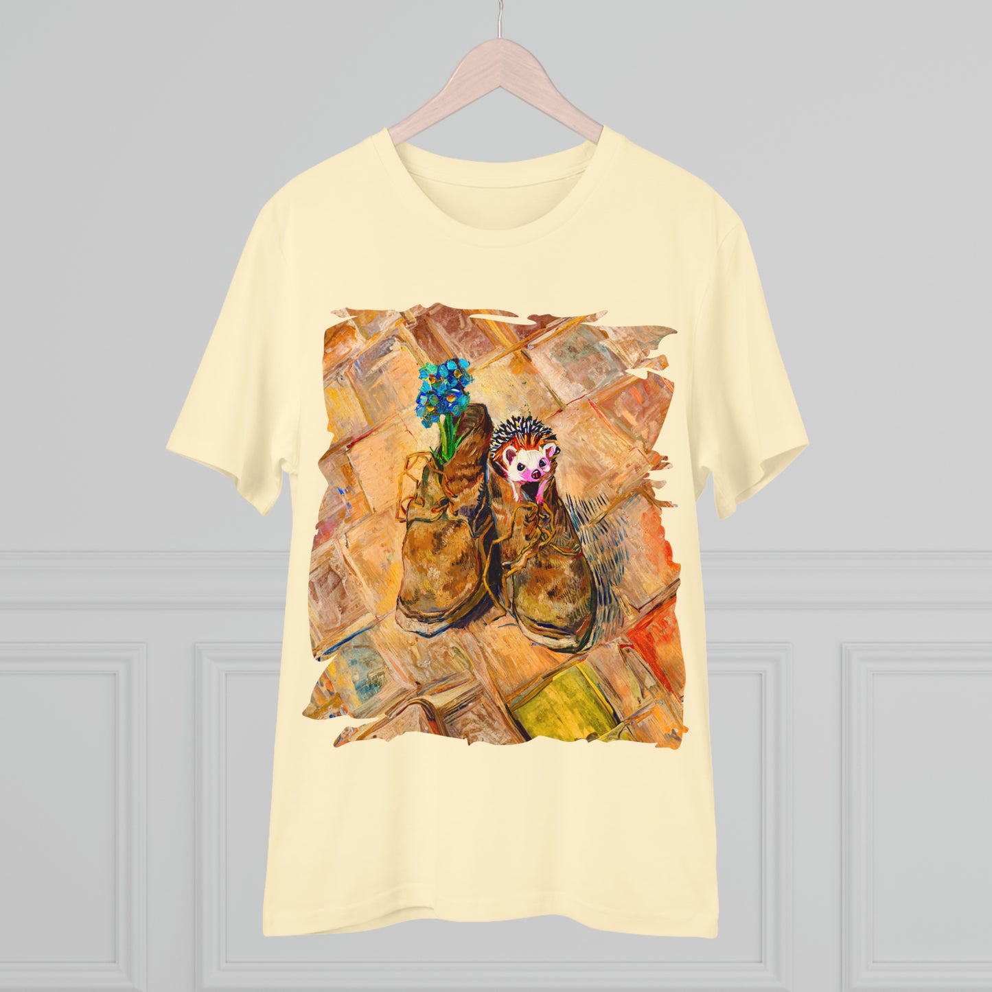 Van Gogh's Shoes (1888) - Hedgehog Fine Art Print Organic Cotton T-Shirt Unisex