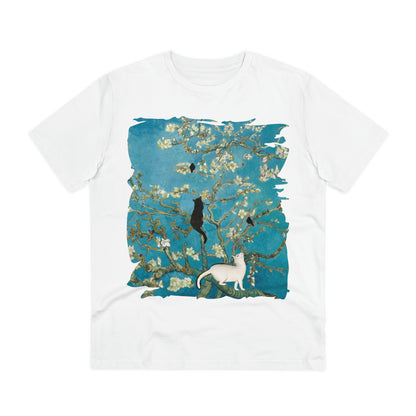 Van Gogh's Almond blossom (1890) - Cats Fine Art Print Organic Cotton T-Shirt Unisex