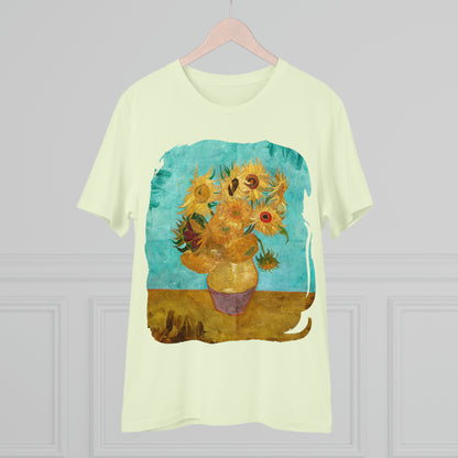 Van Gogh's Vase with Twelve Sunflowers (1888–1889) - Original Fine Art Print Organic Cotton T-Shirt Unisex