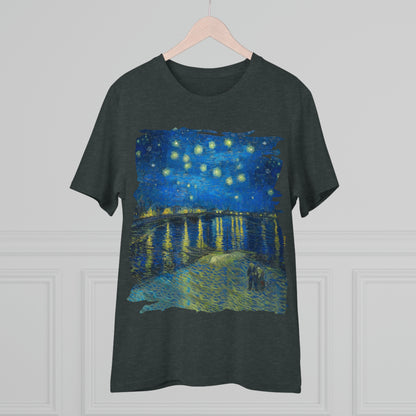 Van Gogh's Starry Night Over the Rhone (1888) - Original Fine Art Print Organic Cotton T-Shirt Unisex