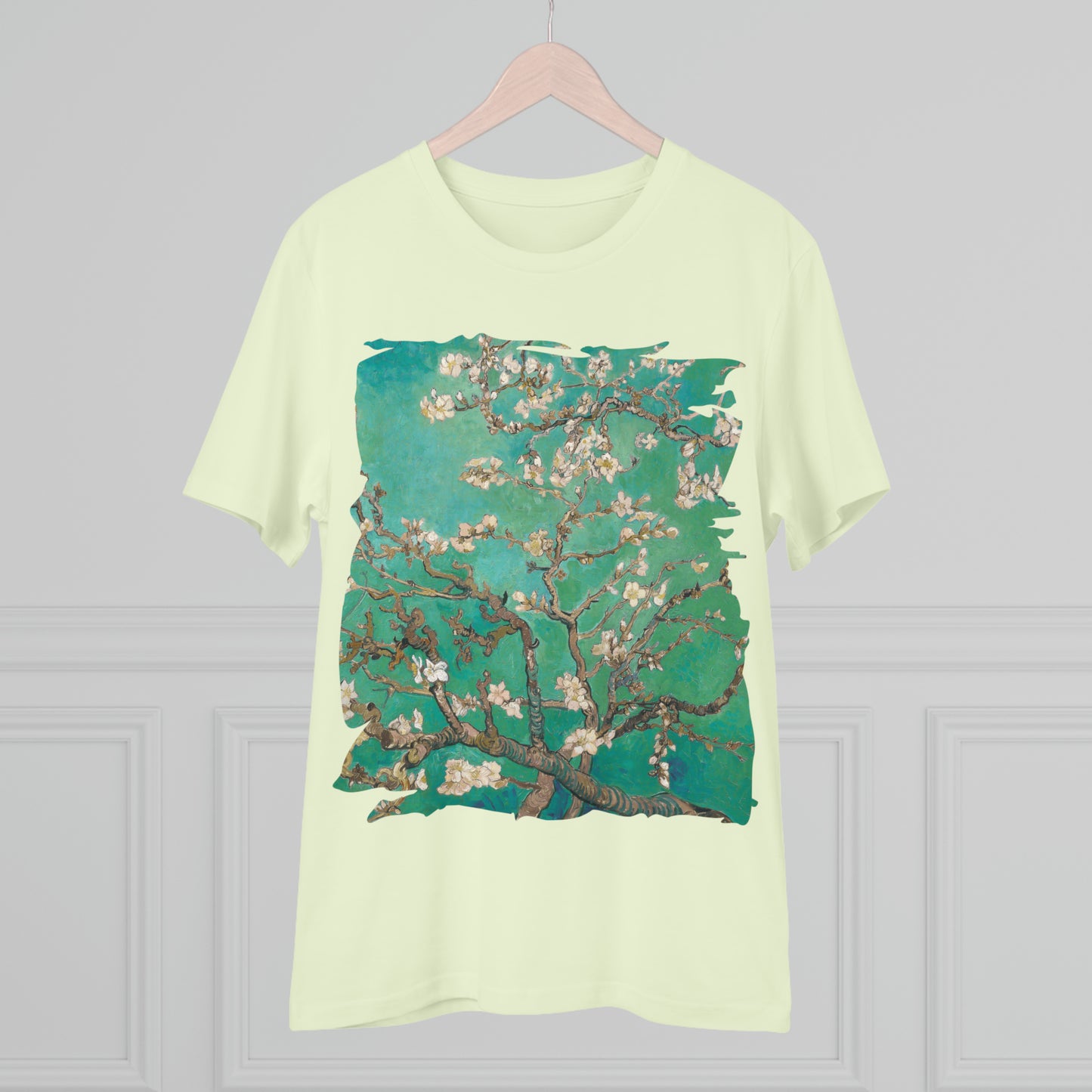 Van Gogh's Almond blossom (1890) - Green Fine Art Print Organic Cotton T-Shirt Unisex