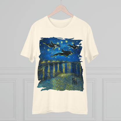 Van Gogh's Starry Night Over the Rhone (1888) - Dreams Fine Art Print Organic Cotton T-Shirt Unisex