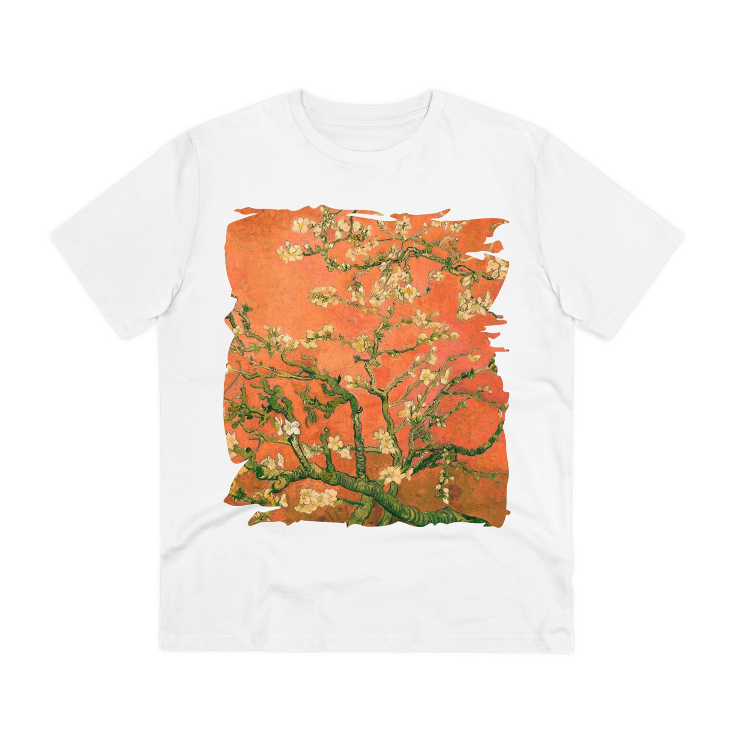 Van Gogh's Almond blossom (1890) - Orange Fine Art Print Organic Cotton T-Shirt Unisex