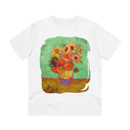 Van Gogh's Vase with Twelve Sunflowers (1888–1889) - Summer Fine Art Print Organic Cotton T-Shirt Unisex