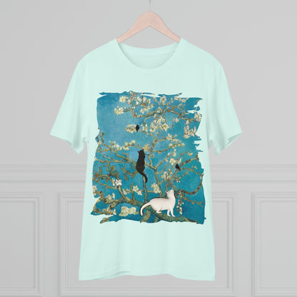 Van Gogh's Almond blossom (1890) - Cats Fine Art Print Organic Cotton T-Shirt Unisex