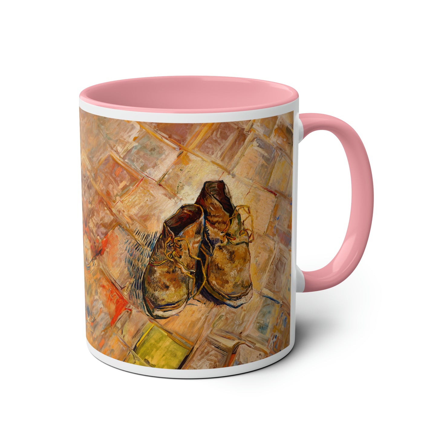 Van Gogh's Shoes (1888) - Original Fine Art Print Two-Tone Coffee Mugs, 11oz