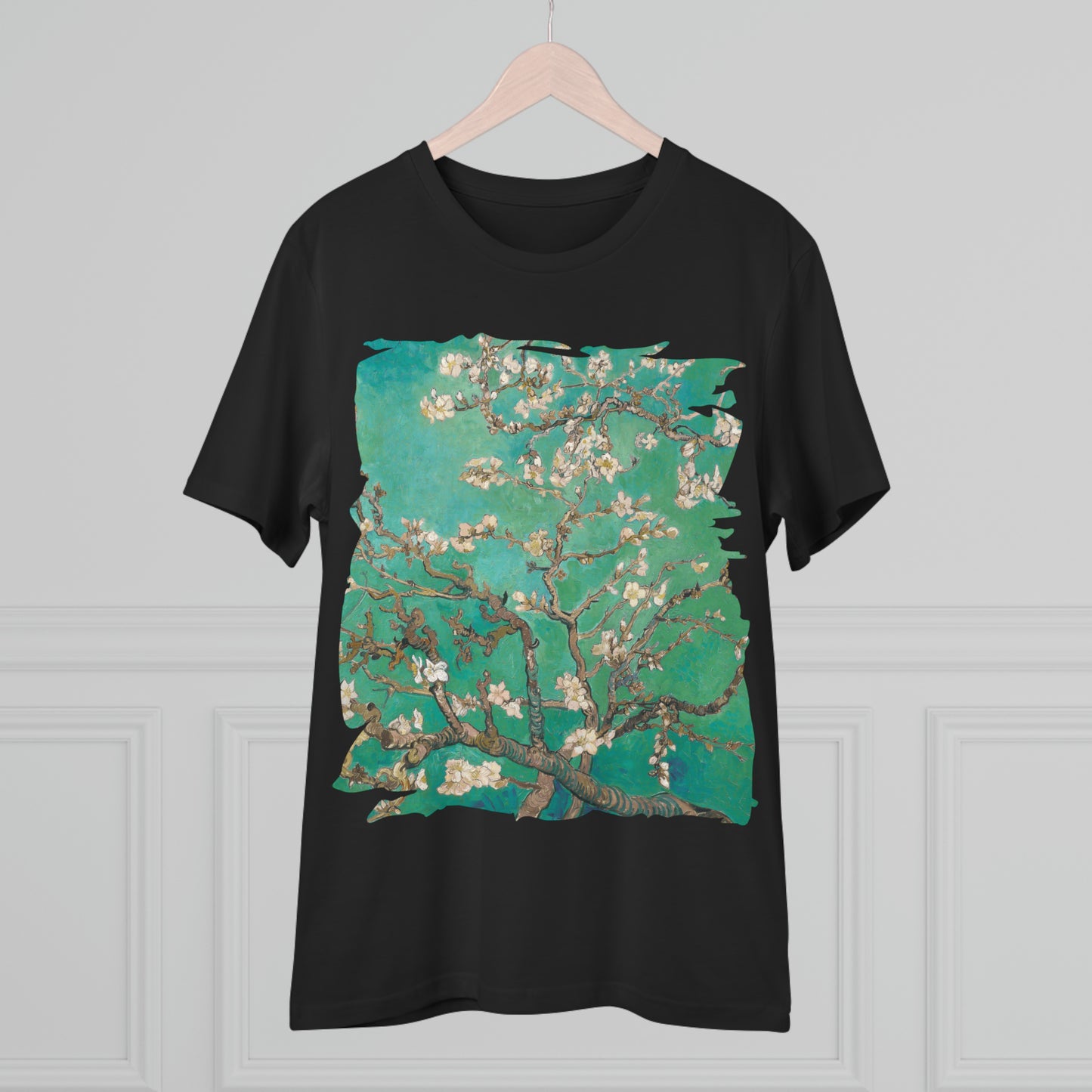 Van Gogh's Almond blossom (1890) - Green Fine Art Print Organic Cotton T-Shirt Unisex