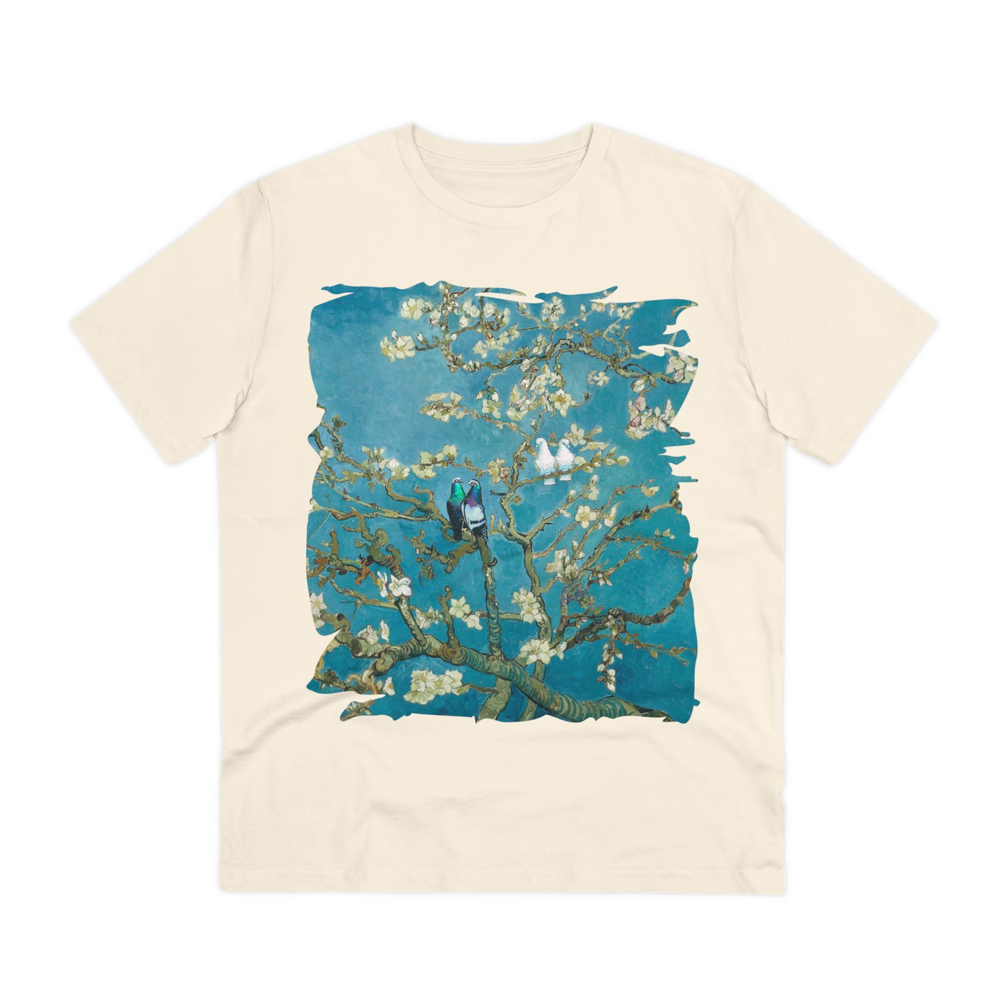 Van Gogh's Almond blossom (1890) - Lovebirds Fine Art Print Organic Cotton T-Shirt Unisex