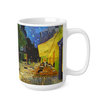 Van Gogh's Café Terrace at Night (1888) - Strays Fine Art Print Ceramic Coffee Mugs, 11oz, 15oz